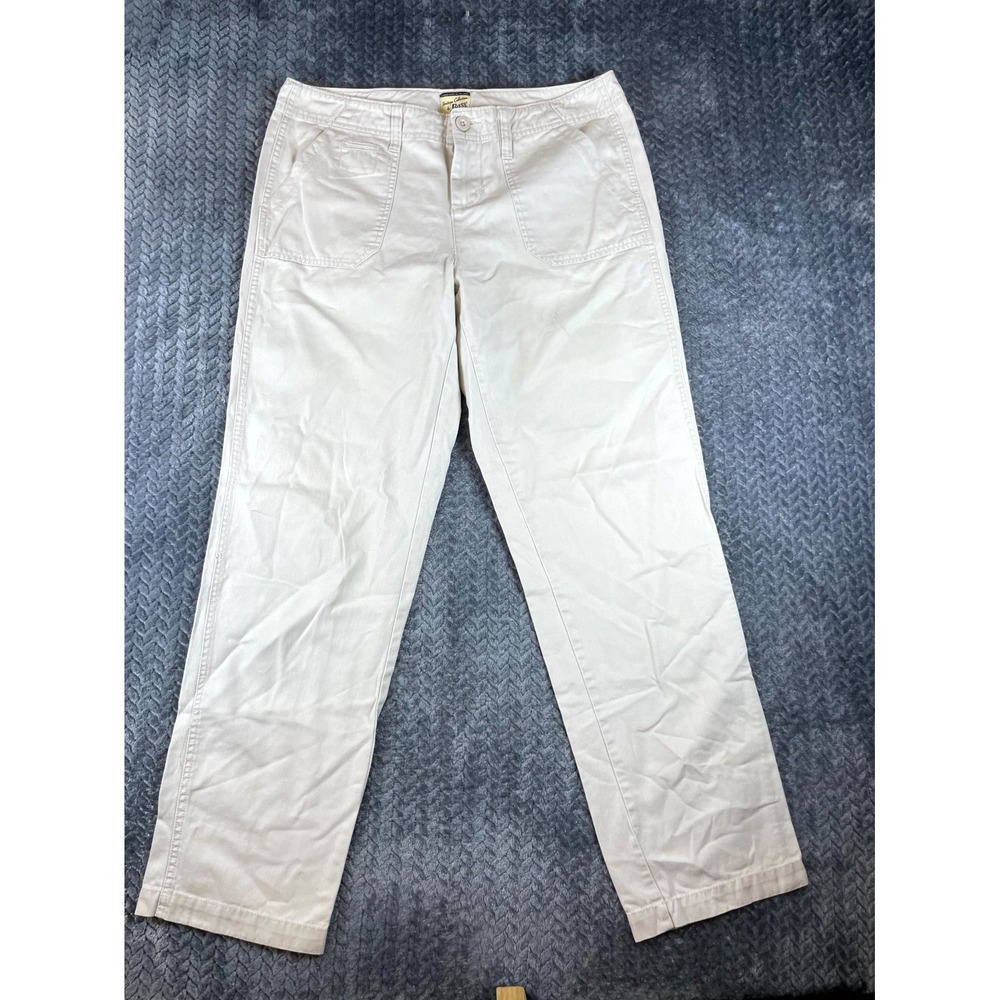 Heritage Collection by G.H. Bass & Co. Pants Womens 10 Cream Cotton Straight Leg